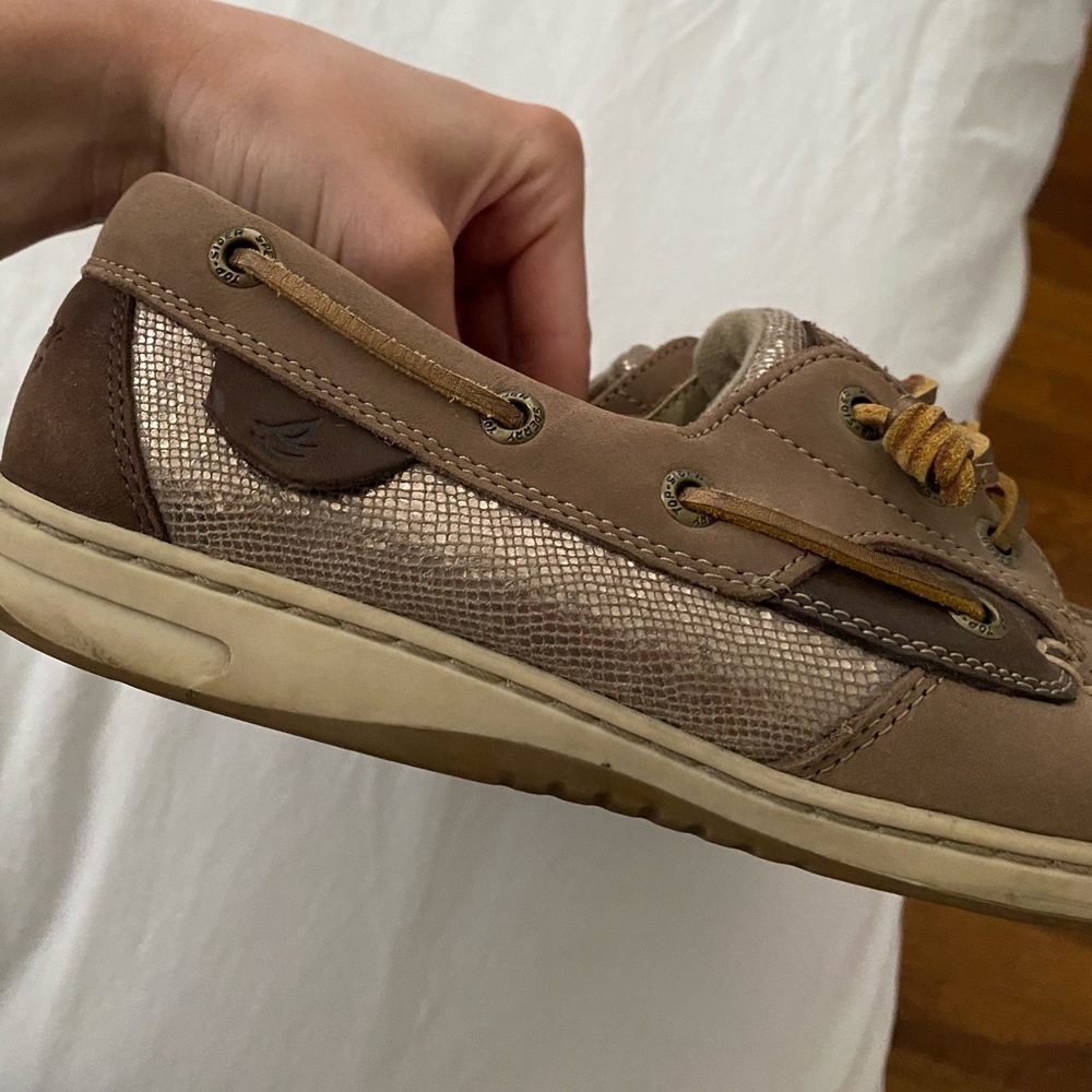 Metallic sparkle Sperry boat shoe